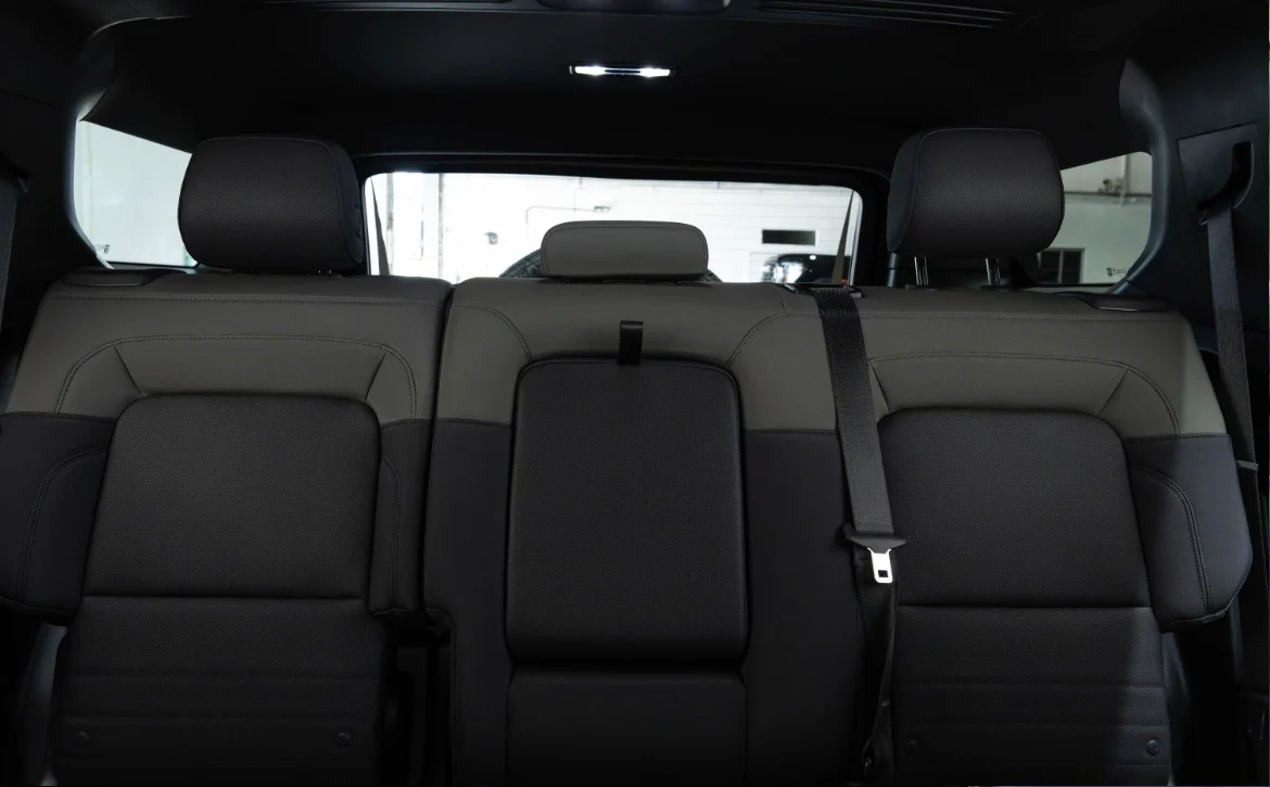 2025 GMC Hummer EV 3X Graphite Blue Metallic rear seating