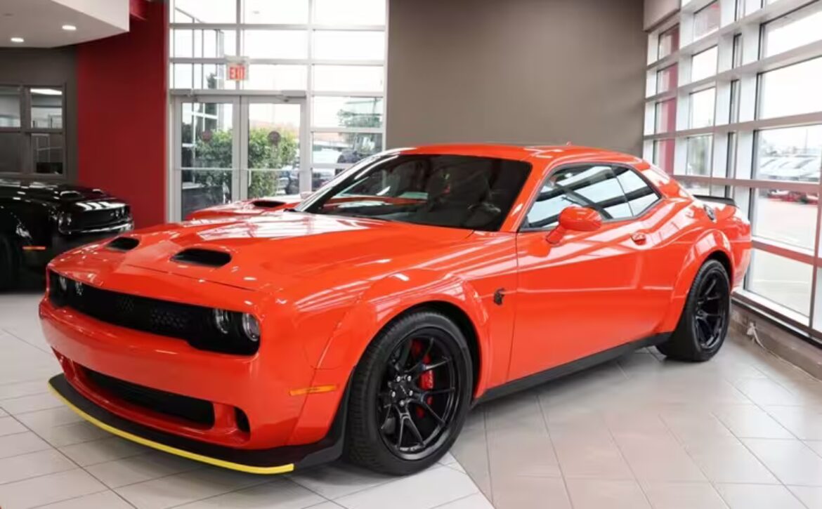 2023 Dodge Challenger SRT Hellcat Redeye Widebody in Go Mango by Autogroup International - ready for right hand drive conversion