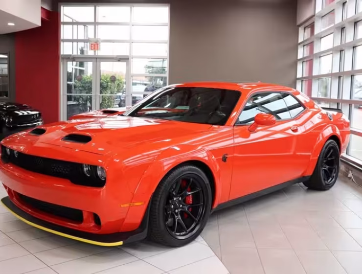 2023 Dodge Challenger SRT Hellcat Redeye Widebody in Go Mango by Autogroup International - ready for right hand drive conversion