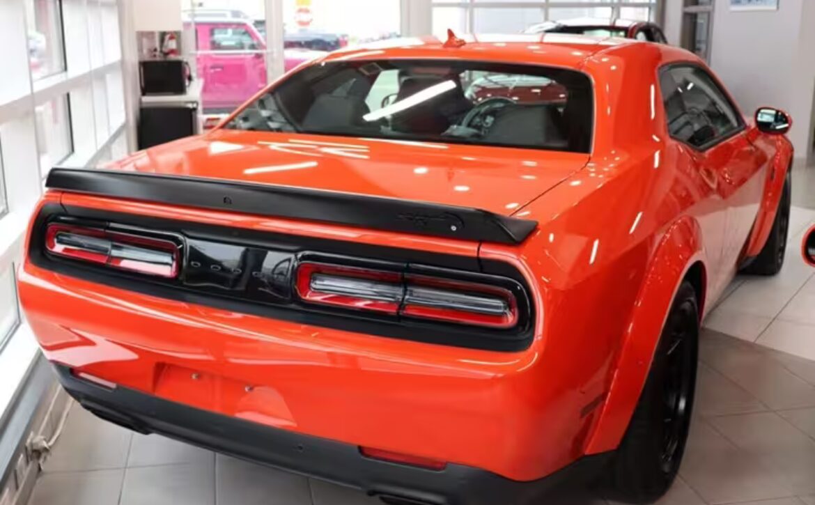 2023 Dodge Challenger SRT Hellcat Redeye Widebody in Go Mango by Autogroup International - ready for right hand drive conversion