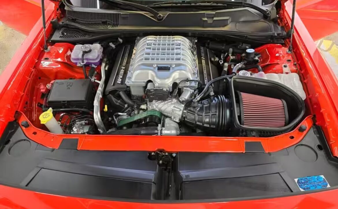 2023 Dodge Challenger SRT Hellcat Redeye Widebody in Go Mango by Autogroup International - ready for right hand drive conversion