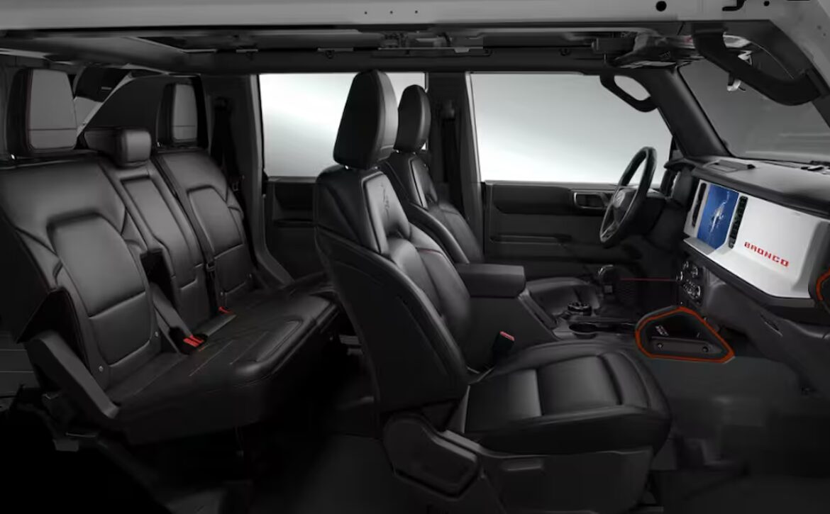 right-hand drive 2025 Ford Bronco Stroppe Edition in Oxford White, powered by a 2.7L twin-turbo EcoBoost V6 from Autogroup International - interior cockpit, Ready for Australia