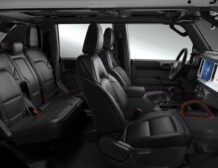 right-hand drive 2025 Ford Bronco Stroppe Edition in Oxford White, powered by a 2.7L twin-turbo EcoBoost V6 from Autogroup International - interior cockpit, Ready for Australia