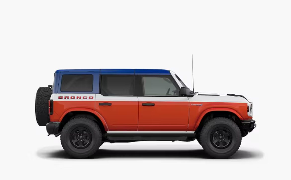 right-hand drive 2025 Ford Bronco Stroppe Edition in Oxford White, powered by a 2.7L twin-turbo EcoBoost V6 from Autogroup International - side view, Ready for Australia