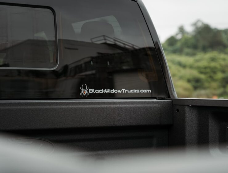 Right hand drive Black Widow F-250 Lariat Pickup truck from Autogroup International in Australia with powered side steps