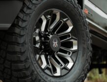 Right hand drive Black Widow F-250 Lariat Pickup truck from Autogroup International in Australia with off road tyres