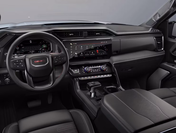 Right hand drive 2026 GMC Sierra 1500 AT4X Pickup truck from Autogroup International ready for Australia - LHD drive interior before conversion