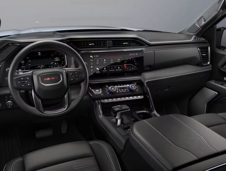 Right hand drive 2026 GMC Sierra 1500 AT4X Pickup truck from Autogroup International ready for Australia - LHD drive interior before conversion