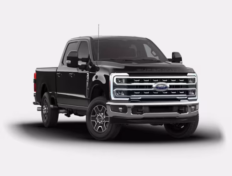 The right hand drive 2026 Ford F-350 Super Duty Lariat Crew Cab in Agate Black from Autogroup International
