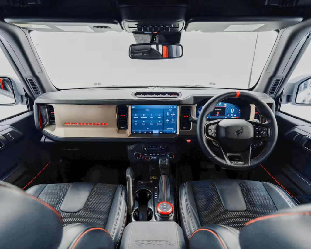 Right hand drive 2026 Ford Bronco Raptor from Autogroup International in Australia - right hand drive dashboard