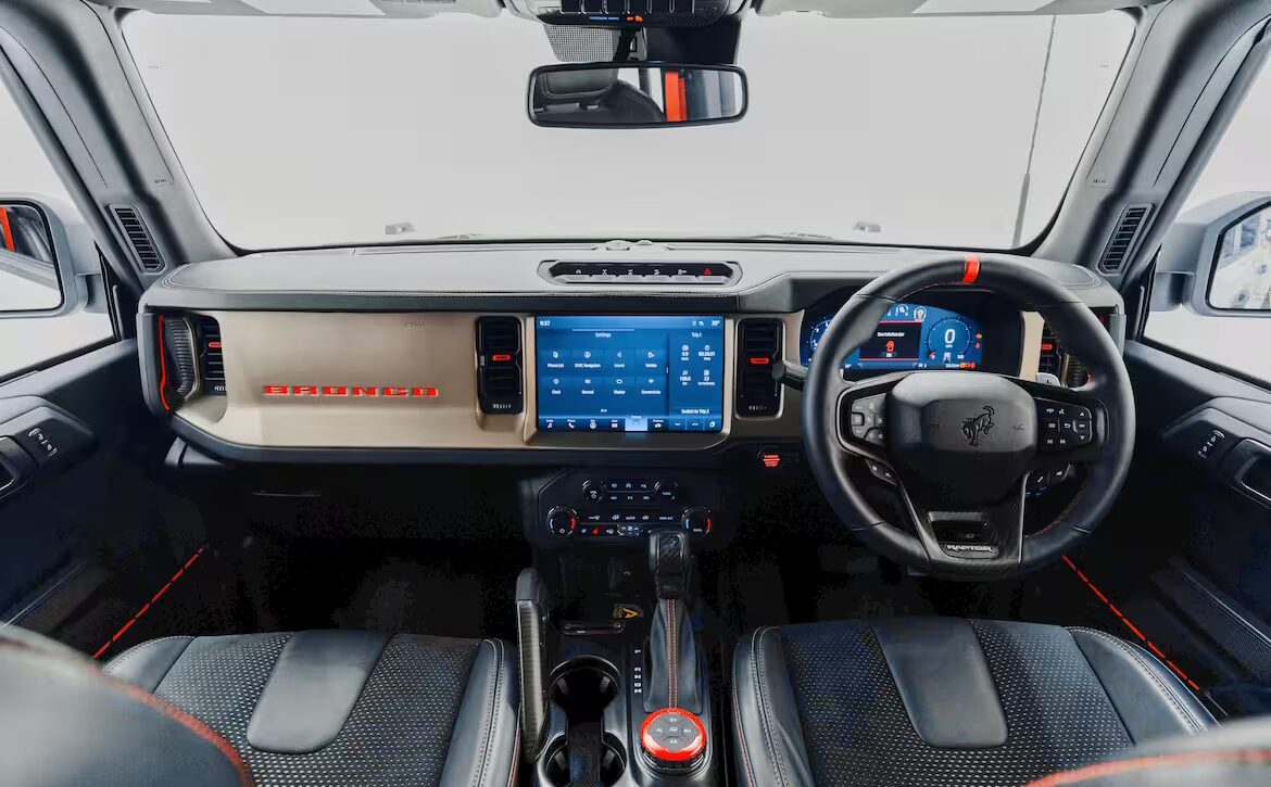 Right hand drive 2025 Ford Bronco Raptor from Autogroup International in Australia - right hand drive dashboard