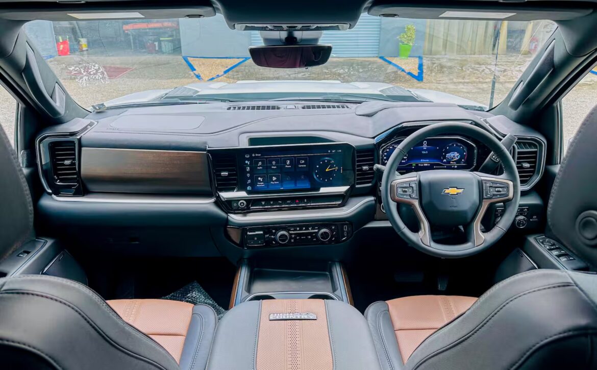 Right hand drive 2026 Chevrolet Silverado 3500 DRW High Country pickup truck from Autogroup International in Australia - right hand drive dashboard