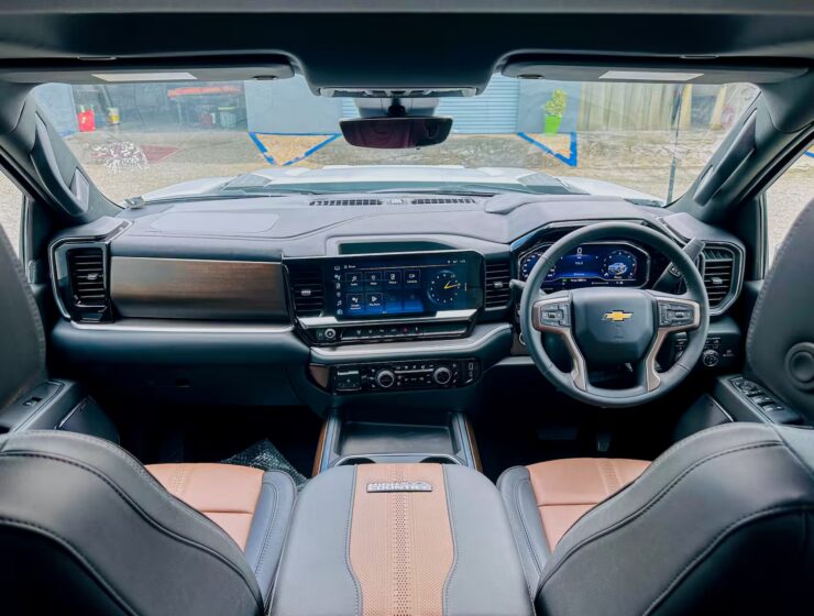 Right hand drive 2026 Chevrolet Silverado 3500 DRW High Country pickup truck from Autogroup International in Australia - right hand drive dashboard