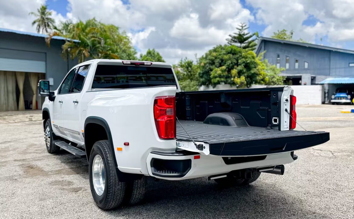 Right hand drive 2026 Chevrolet Silverado 3500 DRW High Country pickup truck from Autogroup International in Australia - rear tailgate