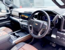 Right hand drive 2026 Chevrolet Silverado 3500 DRW High Country pickup truck from Autogroup International in Australia - right hand drive dashboard and seats