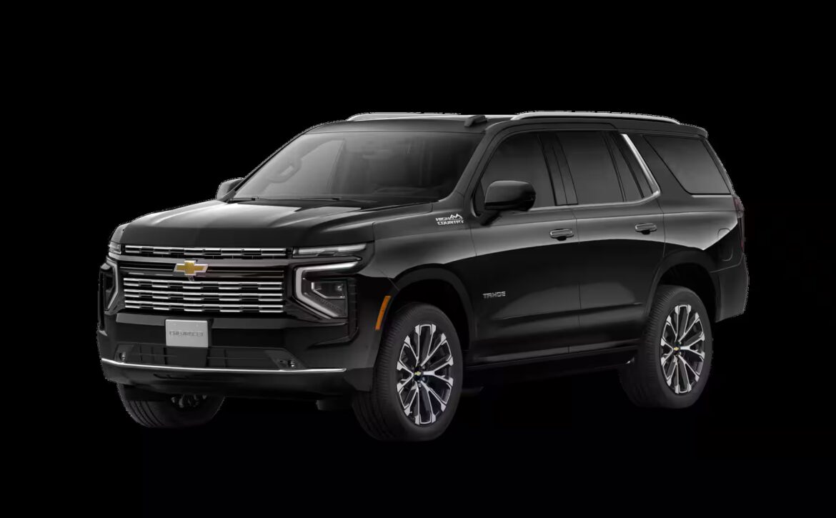 Right hand drive 2026 Chevrolet Tahoe - High Country in Black Exterior from Autogroup International in Australia (front view)