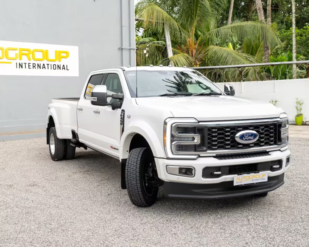 Right hand drive 2026 Ford F-450 Platinum DRW (dually) pickup truck from Autogroup International