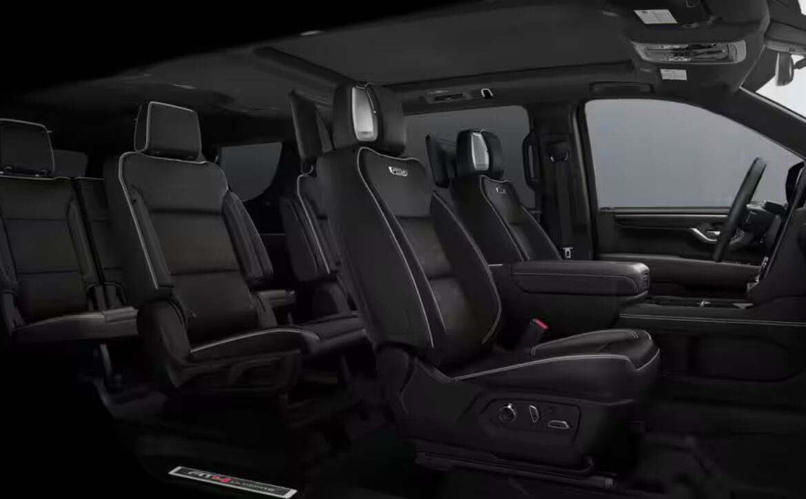 Right hand drive 2026 GMC Yukon XL AT4 Ultimate in Summit white from Autogroup International (front view)