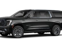 Right hand drive 2026 GMC Yukon XL Denali Ultimate on Onyx Black from Autogroup International (side view)