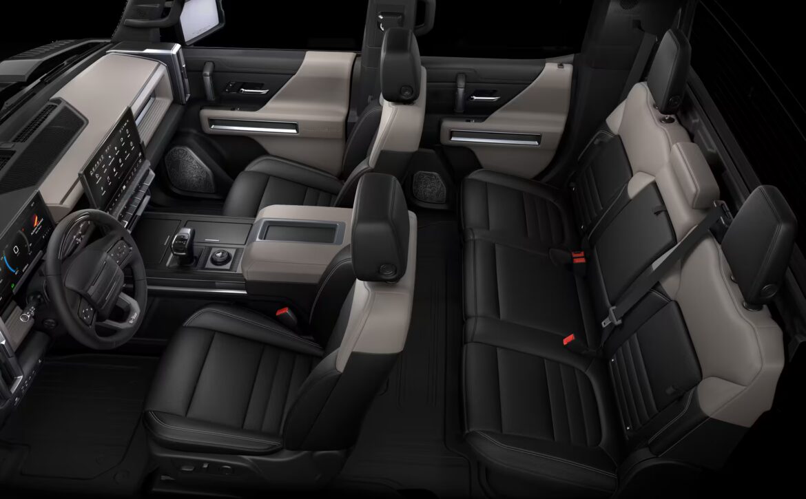 Right hand drive 2026 Hummer EV 3X SUT (Pickup truck) from Autogroup International in Australia inside cabin view with original LHD steering