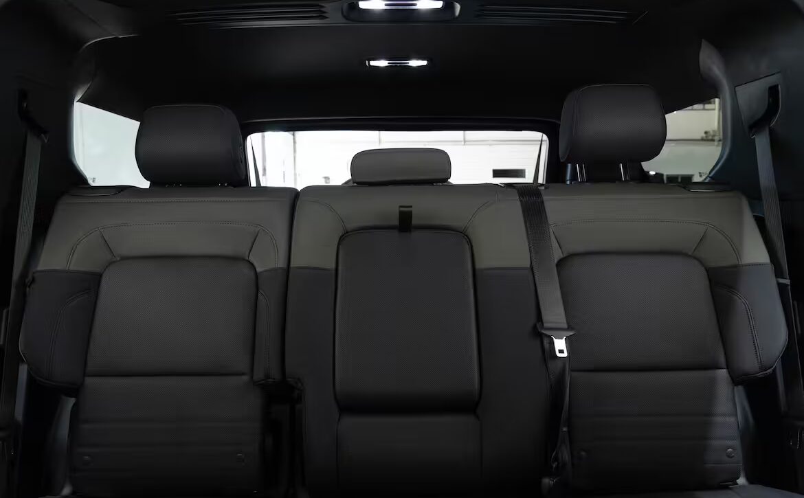 Right hand drive 2026 Hummer EV SUV 3X in Graphite Blue Metallic from Autogroup International - rear seats